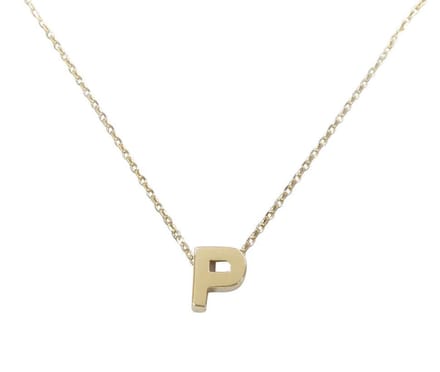 Gouden ketting met P hanger