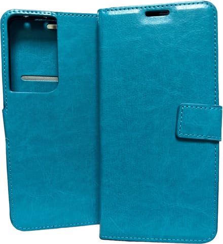 Portemonnee Book Case Hoesje Geschikt voor: Samsung Galaxy S21 Ultra - turquoise