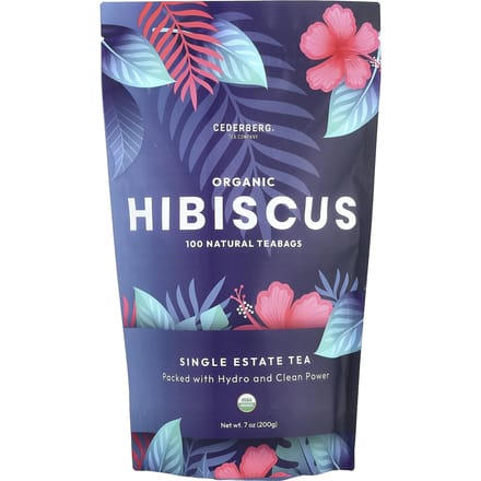 Hibiscus Bio, Sans Caféine, Sachets de Thé Naturels 100 Unités, 200G (7 oz) blue