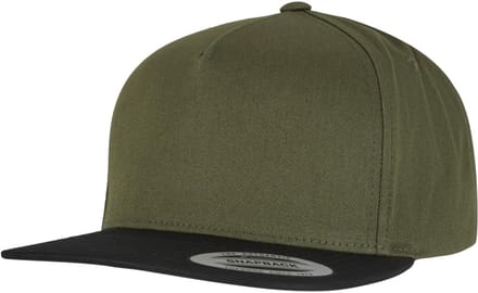 Flexfit - Classic 5 Panel Snapback Pet - Olijfgroen/Zwart