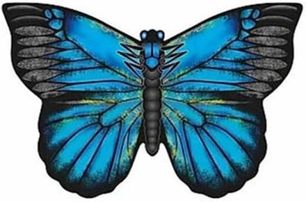 Vlieger vlinder - blauw - 71 cm breed/wijd - nylon