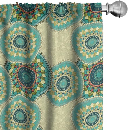 ABAKUHAUS Mandala Gordijnen – 2x75x225 cm – Multicolor