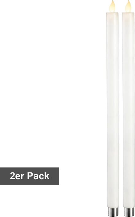 Star Trading kaarsenset M-Twinkle, 2 stuks, tafelkaarsen, was, wit, LED, timer, warm geel, 40 cm