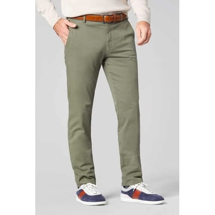 Meyer Broek Bonn Constant Color Cotton Flat-Front Olive / male