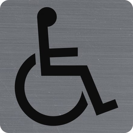 Exacompta Zelfklevend plaatje in imitatie aluminium Mindervaliden 7,5x7,5 cm - Grijs - 67191E