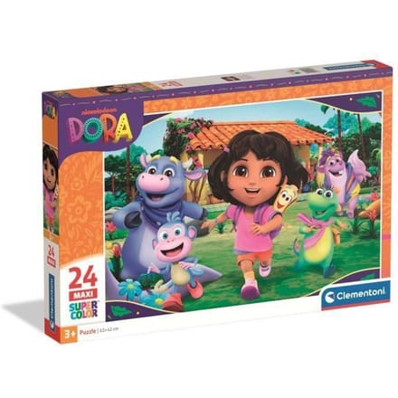 Clementoni - Puzzel - 24 Stukjes - Dora the Explorer - Puzzel Voor Kinderen - Maxi Super Color - vanaf 3 jaar