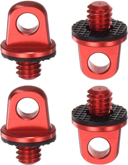 Camera Schroefhouder - Bevestigingspunt - Snel Installeren - Met Rubberring - 4 Pack - Rood
