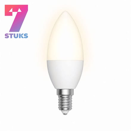 7x Kaarslamp Led-lamp E14 - 5W - Warm Wit Licht (2700K) - 475 lm - 10 jaar - Niet Dimbaar