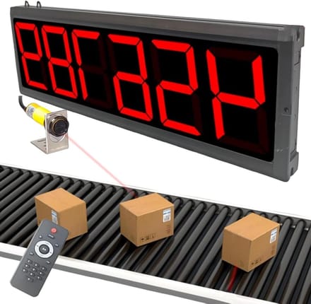 Digitale Teller - Teller Display - Objecten Tellen - Instelbare Sensor - 0-999999 Bereik - Rood