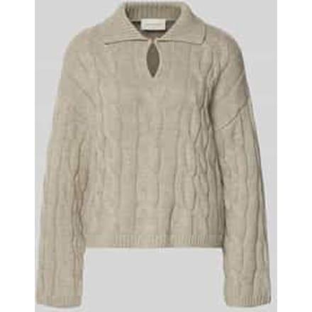 Gebreide pullover met kabelpatroon Model 'Pavana Peony'