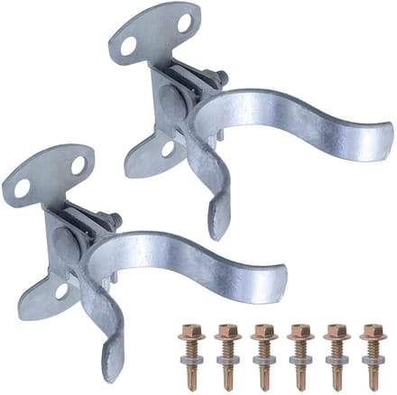 Pair Galvanized Steel Wall Mounted Gate Latch Chain Link Gate Frame Wall Mount with Srcrews (32mm)