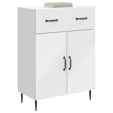 vidaXL - Dressoir - Wit - 66 - x - 34,5 - x - 89,5 - cm - Bewerkt - hout