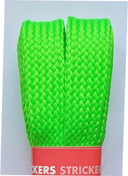 Strickers Veter - Fluoriserend Groen - Neon Groen - Plat - Extra Breed - Lengte 120 cm - Breedte 13 mm - Schoenveter