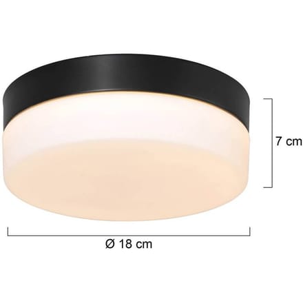 Plafondlamp Ikaro 1362ZW Zwart Ø18cm - Modern, Elektronica & Glas, Steinhauer