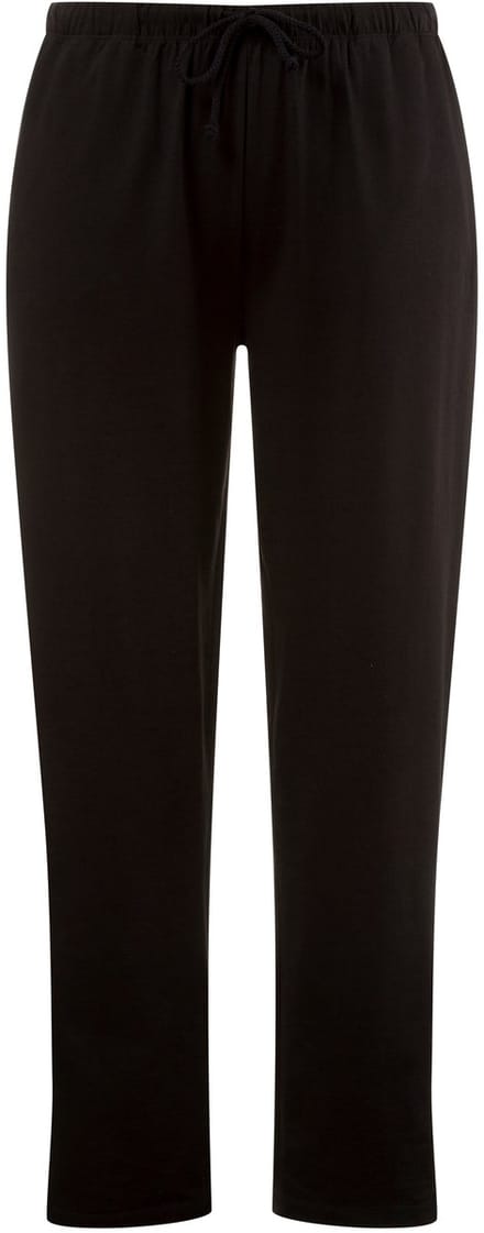 Ulla Popken - Dames - Broek slim fit elastische tailleband zijdelingse split - Zwart - Maat 42+