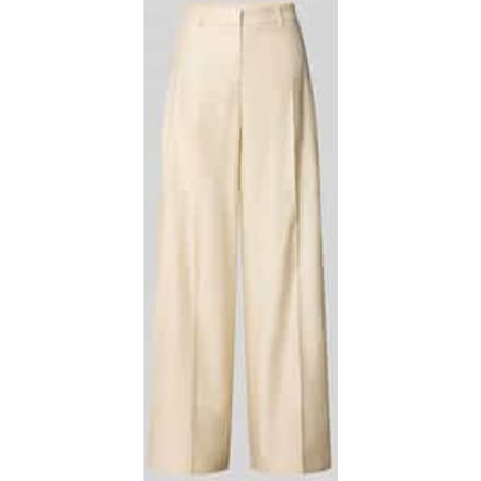 wide fit stoffen broek van linnenmix