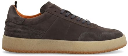 Manfield - Heren - Grijze suède sneakers - Maat 40