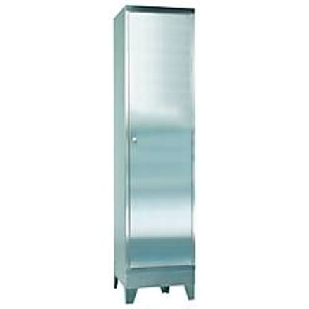 Roestvrijstalen kast, 1-deurs, met 4 poten, B 500 x D 500 x H 2000 mm