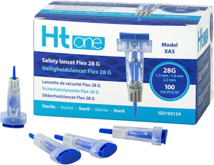 Ht One Veiligheidslancet Flex 28G (1.3/1.8/2.3mm) - 100 stuks HT One