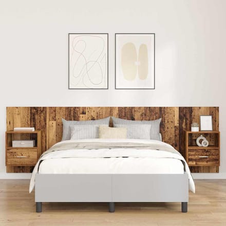 vidaXL - Hoofdeinde - Met - Kast - 3 - st - Oud - Hout - Bewerkt - hout