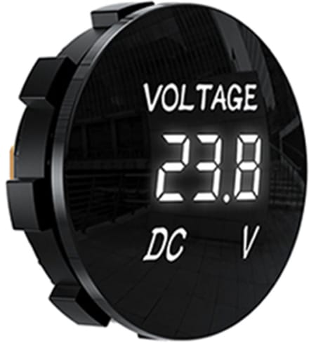 Voltmeter digitaal inbouw 6-48V Wit 36x16mm