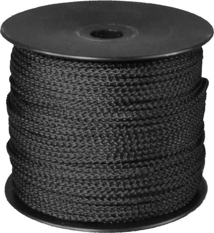 Gevlochten Koord – 100 meter – 1mm - Zwart – Touw - Haspel
