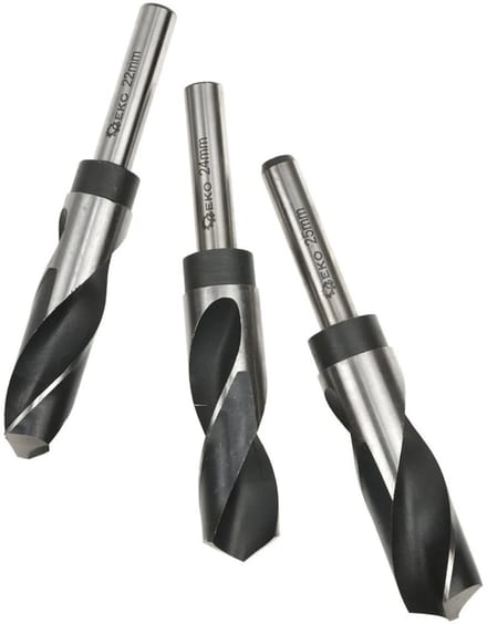 GEKO 3-delige HSS metaalboor set - 22-25 mm - Split Point - Zwart geoxideerd