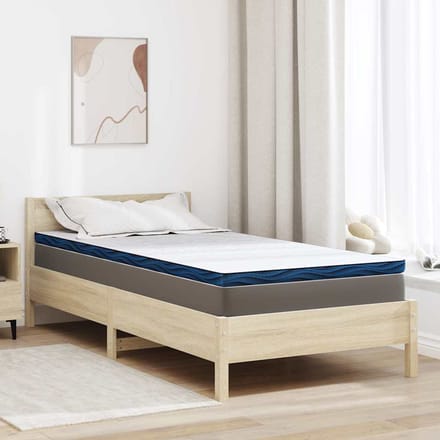 vidaXL - Matras - Topper - 100 - x - 200 - cm - dik - Jacquard - stof - Wit