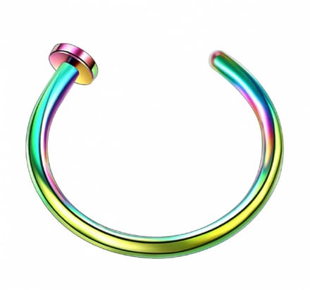 Neppiercing neus multi kleur spijker 1 cm - Charme Bijoux