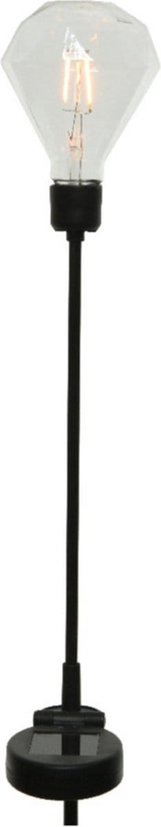Lumineo Solar tuinlamp - prikspot - op zonne-energie - H86 cm - tuinverlichting - zwart - wit licht
