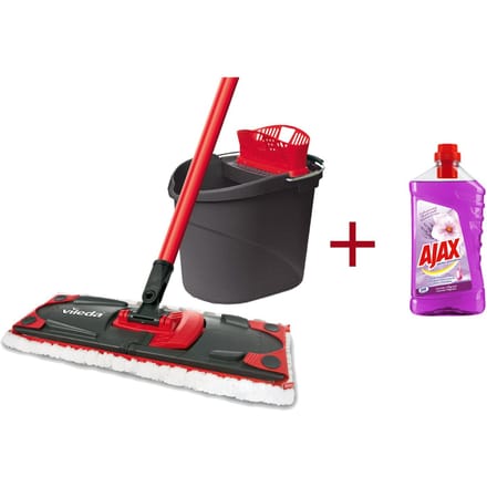 Vileda Serie - Plat Mop - 120 cm Drie-delig - Wyciskacz - Ajax Vloerreiniger