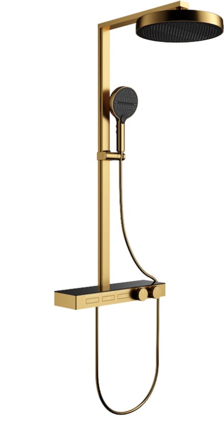 LINEA UNO - Parro - Goud - Piano button - Doucheset opbouw - - 201396