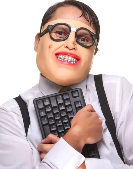 Vegaoo - Latex nerd masker voor volwassenen