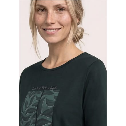 Shirt met ronde hals en artwork van bladeren