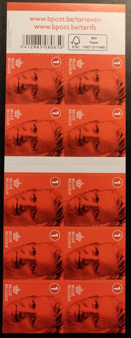 Bpost - 10 postzegels - Tarief 1 - verzending België - Koning Filip