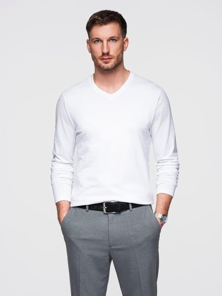 OMBRE Longsleeve - Regular Fit - Katoen - Lange Mouw Wit L