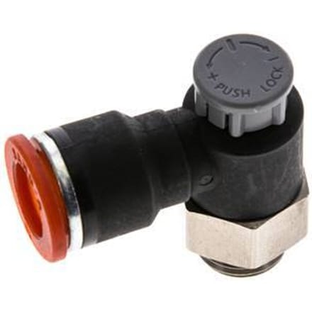 L-stuk Regelventiel 10 mm - G1/4'' Regeling-in Messing/Nylon Borgmoer