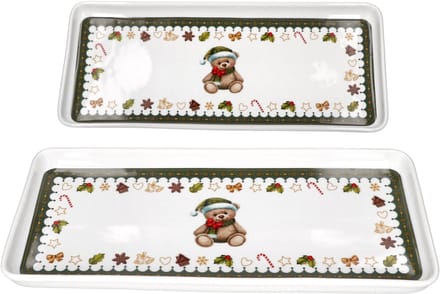 2-delig FRIEND-taartbord van porselein