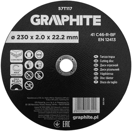 Graphite 41 Serie - Korund Zaagblad - 230mm - Beton - Type 41 C46-R-BF