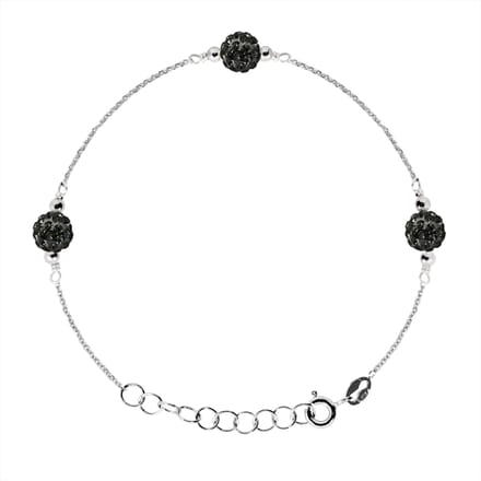 Crystal Trio Armband Preciosa Black Silver 925