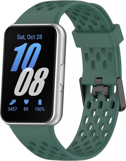 Strap-it Ademend siliconen bandje met gespsluiting - geschikt voor de Samsung Galaxy Fit 3 (groen)