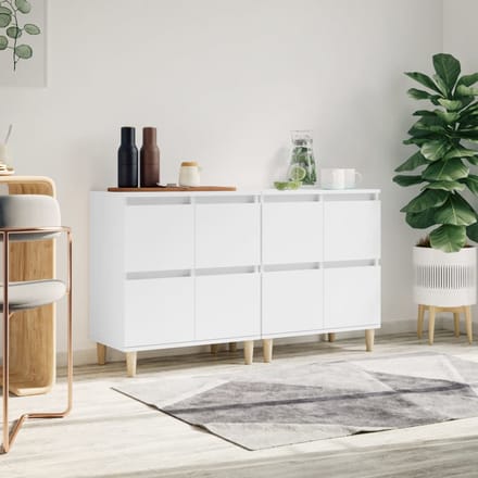 vidaXL - Dressoirs - 2 - st - 60x35x70 - cm - bewerkt - hout - wit