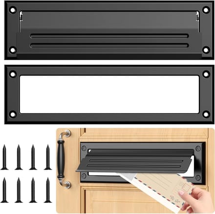 Postsleuf Voordeur - Brievenbus Sleuf - Post Ontvangen - Roestvrijstalen Frame - 33 cm Lengte - Zwart