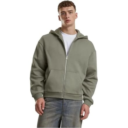 Urban Classics - Fluffy Vest met capuchon - XL - Olijfgroen