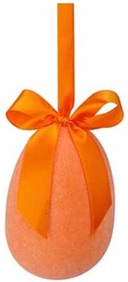 Cosy @ Home Paasei - hanger - flocked oranje - dia.8H12cm