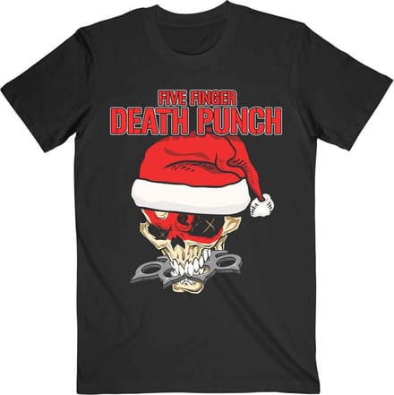 Five Finger Death Punch - Santa Knucklehead Heren Tshirt - M - Zwart
