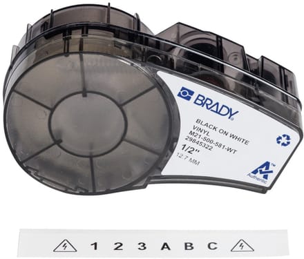 Brady M21-500-581-WT, Wit, Zelfklevend printerlabel, Doorlopend etiket, Vinyl, Thermo transfer, Acryl