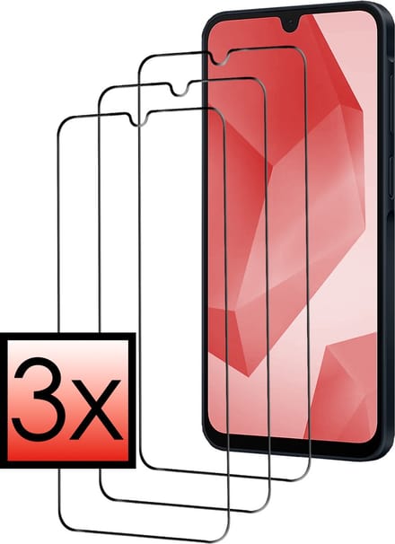 Screenprotector - 3 Stuks - Geschikt voor Samsung Galaxy A16 - Full Cover - Beschermglas - Gehard Glas - Tempered Glass - Screen Protector