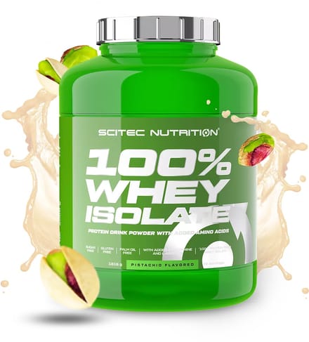 Scitec Nutrition® - 100% Whey Isolate (1816 gram - Pistachio) - Pistache - 72 eiwitshakes - whey protein isolate - whey isolaat - poeder