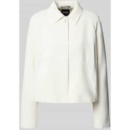 Regular fit korte blazer van pure viscose
